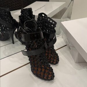 Givenchy Patent Leather Cage Boots